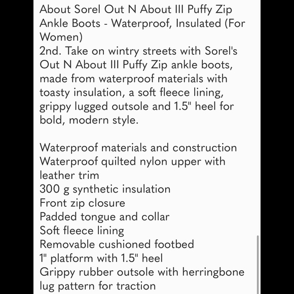 🚫SOLD! NWT🤩 |•SOREL•| Out N About III Puffy Zip Ankle Boots - Waterproof - Picture 12 of 15